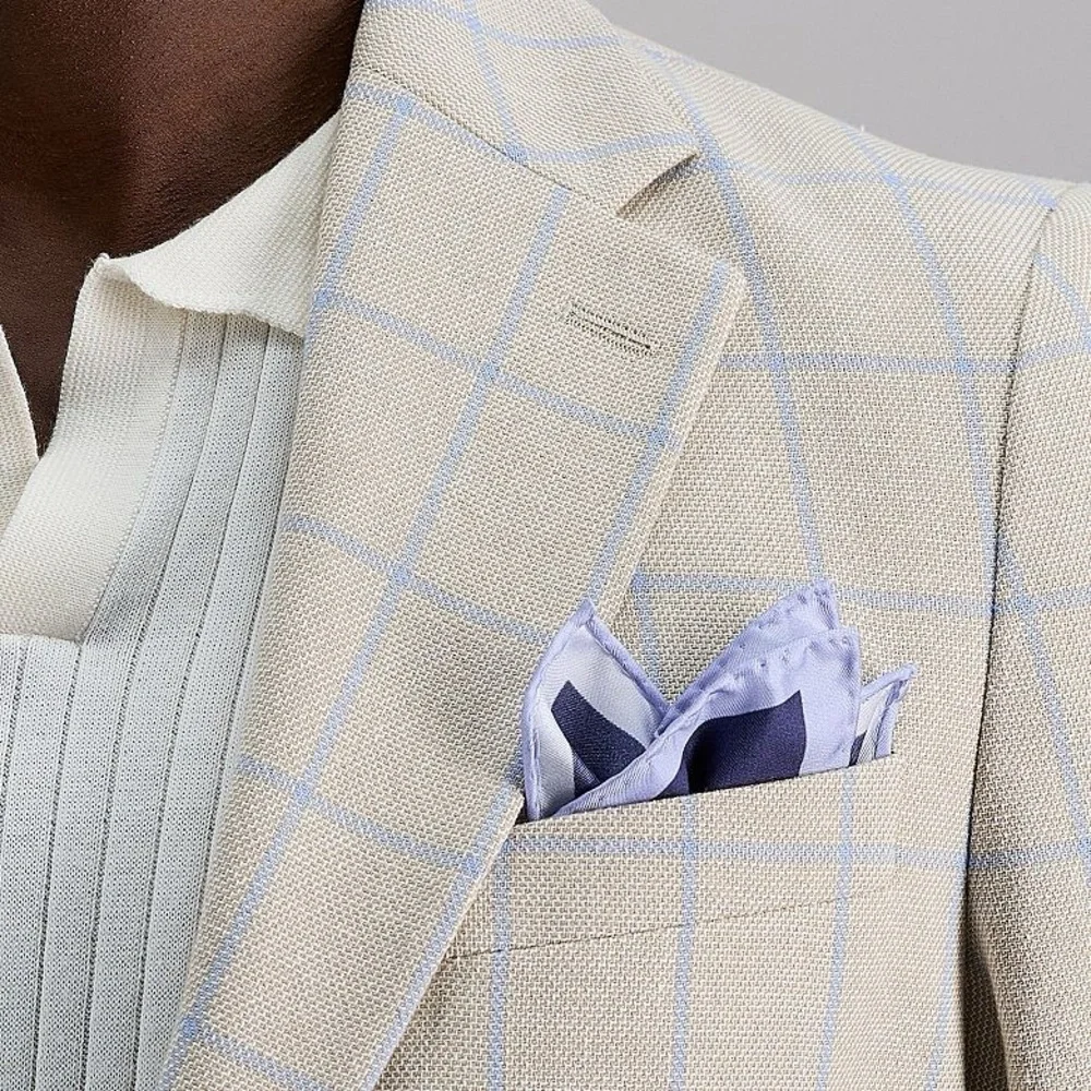 NWT Men's J.M. Haggar Premium Tailored Fit Windowpane Sport Coat Ivory SZ 42 Reg